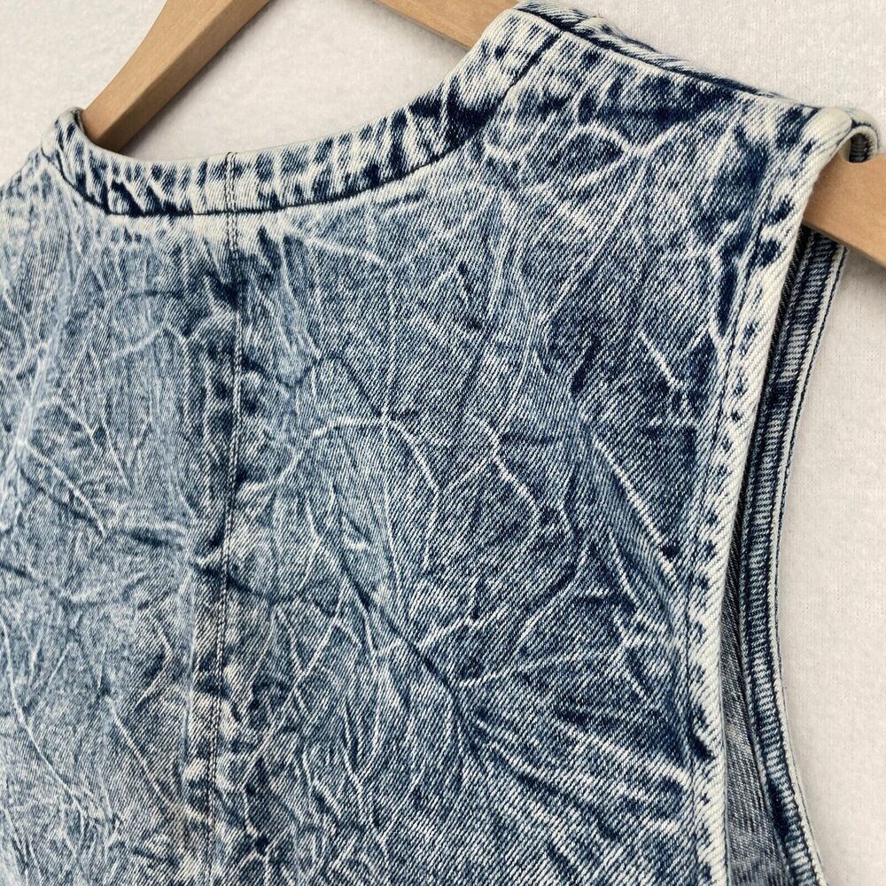 Who What Wear Acid Wash Denim Mini Dress in Blue - Picture 6 of 13